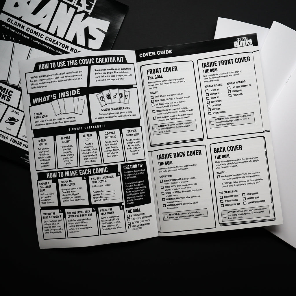 Comic Creator Challenge Kit — Blank Sketch Book Set